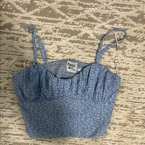 Princess Polly Blue Floral Women's Top